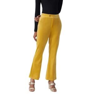 Universal Standard Farrah Velvet Flare Pants Gold Yellow Women 28